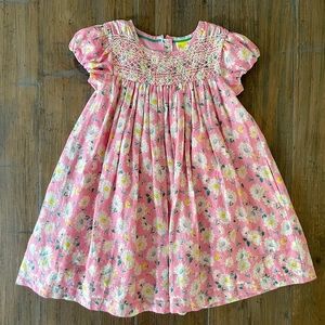 Mini Boden smocked cap sleeve dress size 4-5